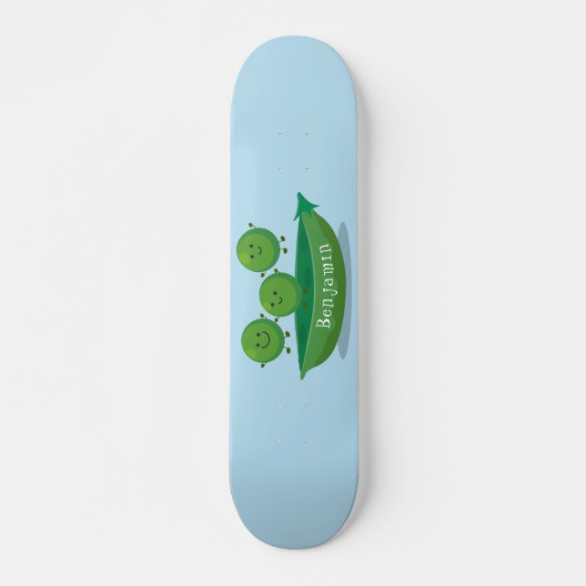 Niedliche Springererbsen in der Darstellung des Ca Skateboard (Vorne)