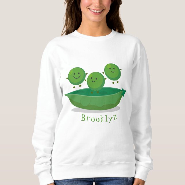 Niedliche Springererbsen in der Darstellung des Ca Sweatshirt (Vorderseite)