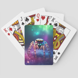 Niedliche Springspinne Lebendige Farben Spielkarten