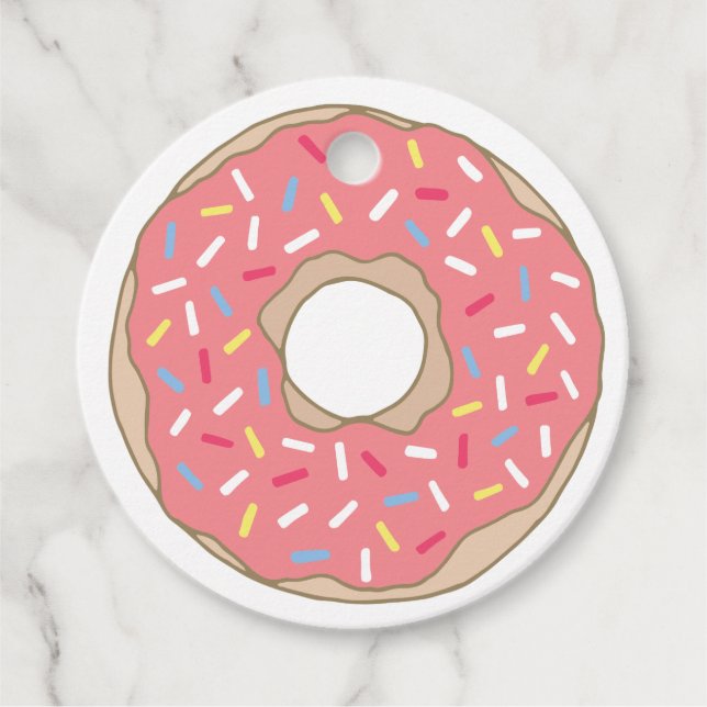 Niedliche Sprinklen Donut Personalisiert Geschenkanhänger (Vorderseite)