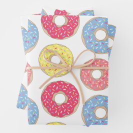 Niedliche Sprinklen Donuts Geschenkpapier Set