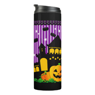 Niedliche Spuk Hausboote und Pumpkins Thermosbecher