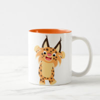 Niedliche Spunky Cartoonbobcat-Tasse