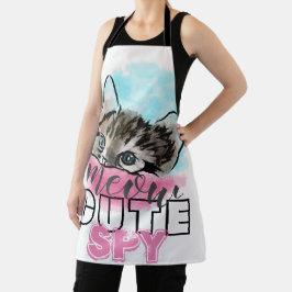 "NIEDLICHE SPY" | Funny Niedlich Kitten Pink Blue Schürze