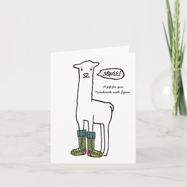 Niedliche squee Lama Weihnachten Strickkuchen Sock (Vorderseite)