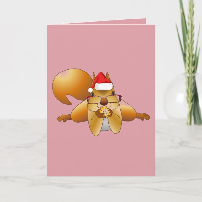 NIEDLICHE SQUIRREL ART CHRISTMAS CARD FEIERTAGSKARTE (Vorderseite)