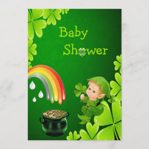 Niedliche St Patrick Tagesbaby-Dusche Einladung