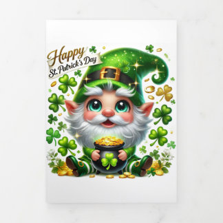 Niedliche St Patrick's Day Card beim Festival Gnom Dreifach Gefaltete Urlaubskarte