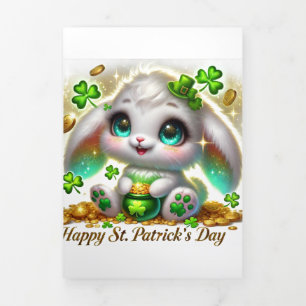 Niedliche St Patrick's Day Card mit festlichem Bun Dreifach Gefaltete Urlaubskarte
