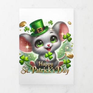 Niedliche St Patrick's Day Card mit festlicher Mau Dreifach Gefaltete Urlaubskarte