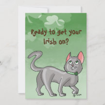 Niedliche St. Patrick's Day Irish Cat Card