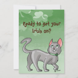 Niedliche St. Patrick's Day Irish Cat Card Einladung