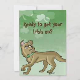 Niedliche St. Patrick's Day Irish Dog Card Einladung