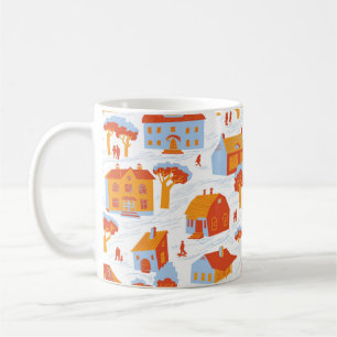 Niedliche Stadthäuser: Vintag Doodle Kaffeetasse