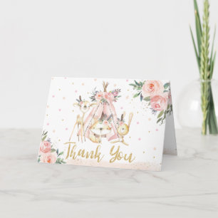 Niedliche Stamm-Woodland-Tiere Geburtstagsdusche Dankeskarte
