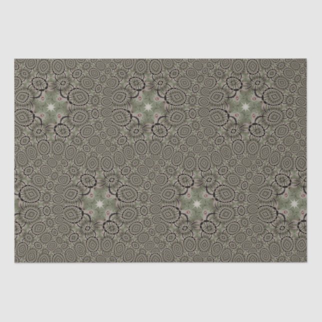 Niedliche Star Sage Green und Black Tissue Paper Seidenpapier (Vorderseite)