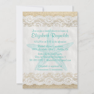 Niedliche Starfish Bridal Dusche Einladungen