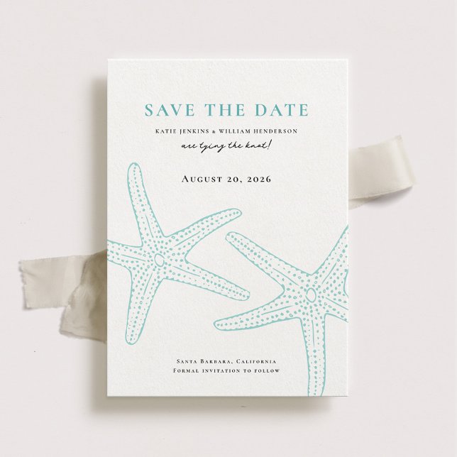 Niedliche Starfish Save the Date-Karte Date (Von Creator hochgeladen)