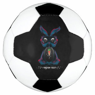 Niedliche Starlight Eyes Bunny in Yoga Pose Medita Fußball