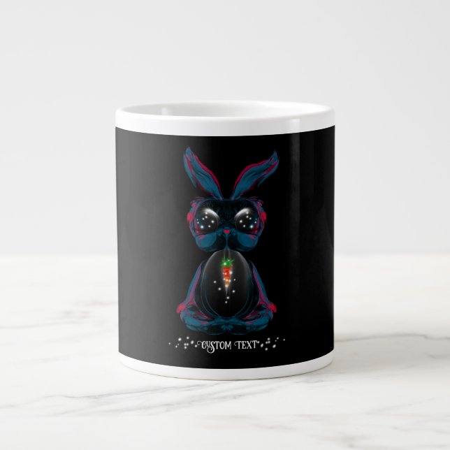 Niedliche Starlight Eyes Bunny in Yoga Pose Medita Jumbo-Tasse (Vorderseite)