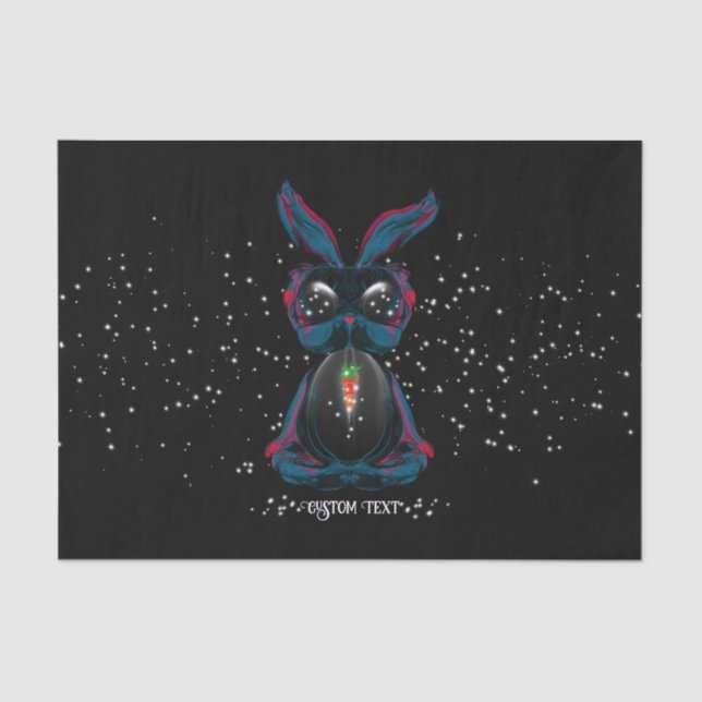 Niedliche Starlight Eyes Bunny in Yoga Pose Medita Seidenpapier (Vorderseite)