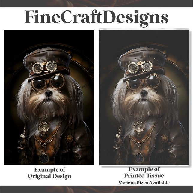 Niedliche Steampunk Shih Tzu Dog-Malerei D4L Decou Seidenpapier (Von Creator hochgeladen)