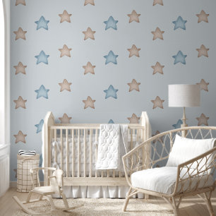 Niedliche Sterne auf Baby Blue Kinderzimmer Tapete