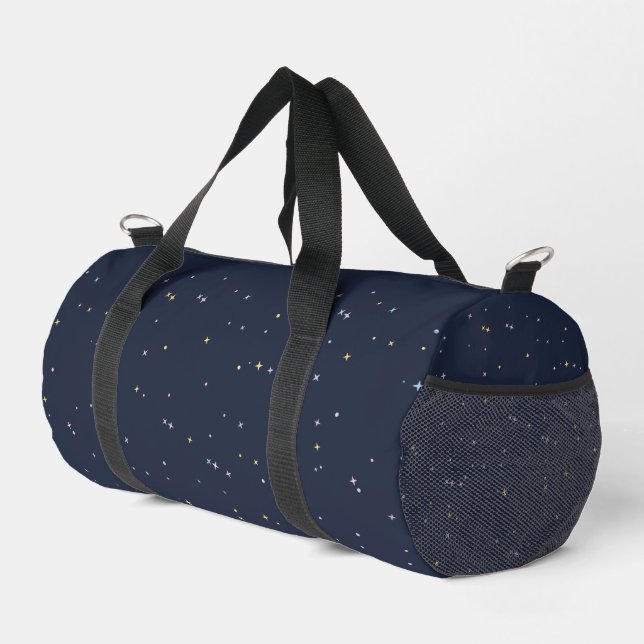 Niedliche Sterne auf einem funkelnden Night Sky Duffle Bag (Rechte Ecke)