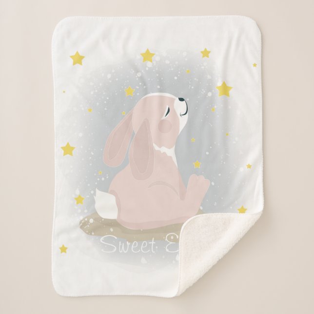 Niedliche Sterne aus Sonne und Gold. Sherpadecke (Vorderseite)