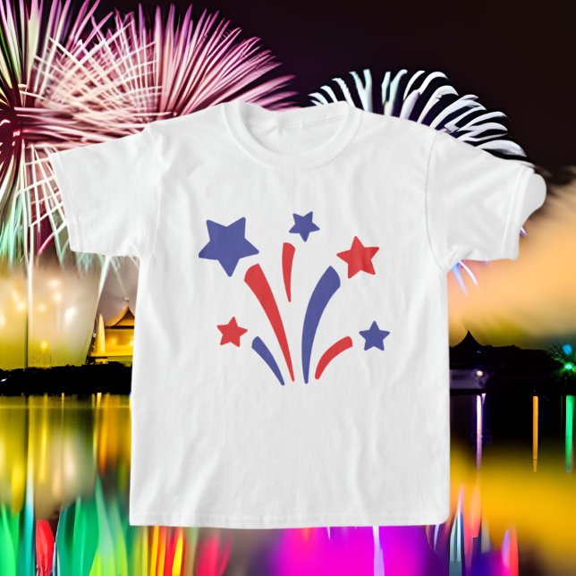 Niedliche Sterne Feuerwerk Holiday 4. Juli T - Shi T-Shirt (Von Creator hochgeladen)