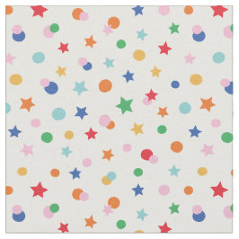 Niedliche Sterne und Dots konfetti auf weiß Stoff