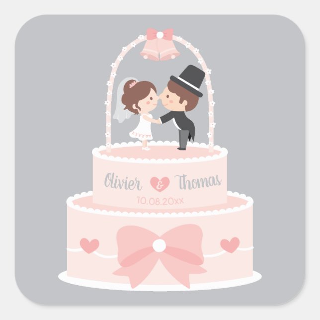 Niedliche Sticker für Hochzeitsdekoration von Brau (Vorderseite)