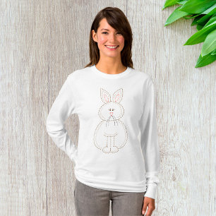 Niedliche Stickerei Bunny Rabbit T-Shirt