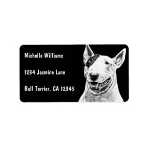 Niedliche Stier-Terrierhundekunst Adressaufkleber