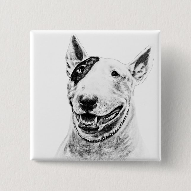 Niedliche Stier-Terrierhundekunst Button (Vorderseite)