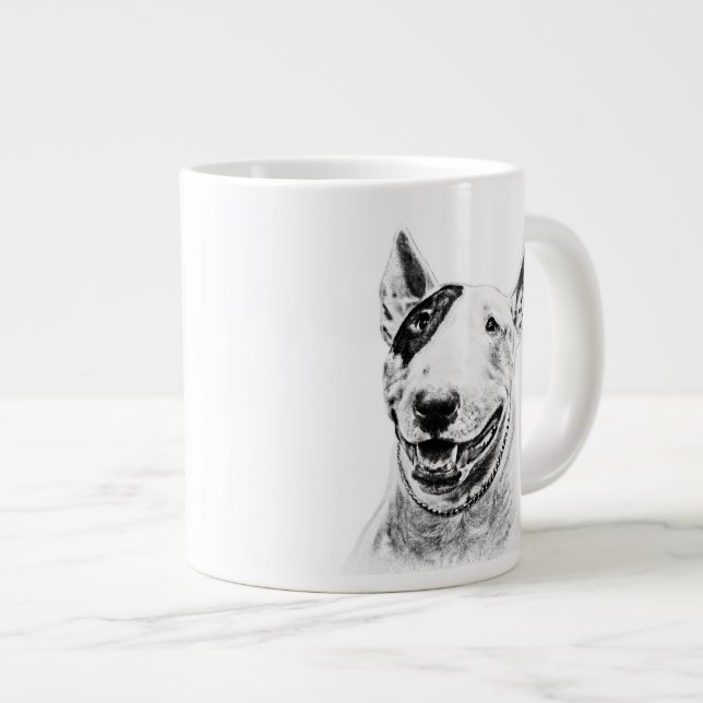 Niedliche Stier-Terrierhundekunst Jumbo-Tasse (Vorderseite Rechts)