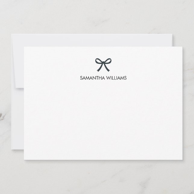 Niedliche Stilftige Girly Monogram Name Script Rib Mitteilungskarte (Vorderseite)