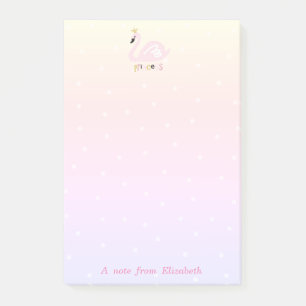 Niedliche Stilmädchen, Schwan, Tiara, Dots Post-it Klebezettel