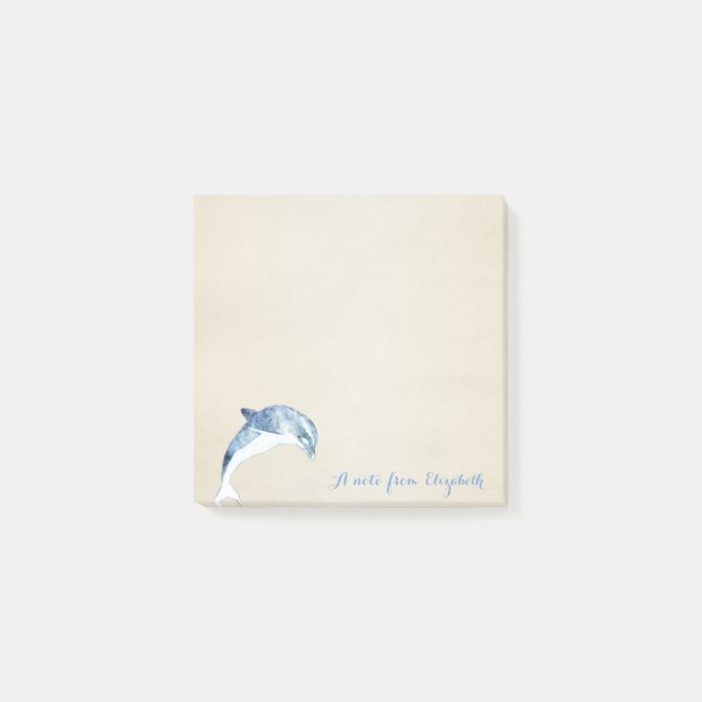 Niedliche Stilvoll, Dolphin, Personalisiert Post-it Klebezettel (Vorderseite)