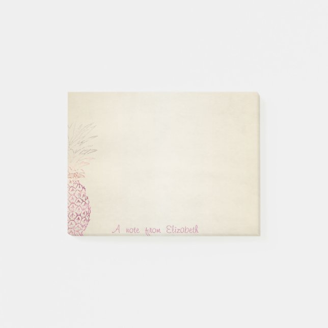 Niedliche Stilvoll, rosa Ananas Post-it Klebezettel (Vorderseite)