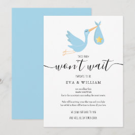 Niedliche Stork Baby Dusche Sprinkle Stornierungsk Einladung