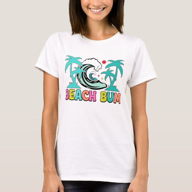 Niedliche Strandkunst T-Shirt (Vorderseite)