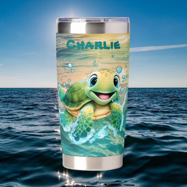 Niedliche Strandschildkröte Thermobecher (Von Creator hochgeladen)