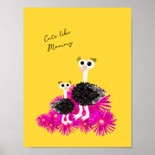 Niedliche Strauße Poster