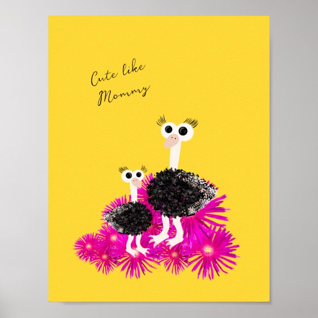 Niedliche Strauße Poster (Vorne)