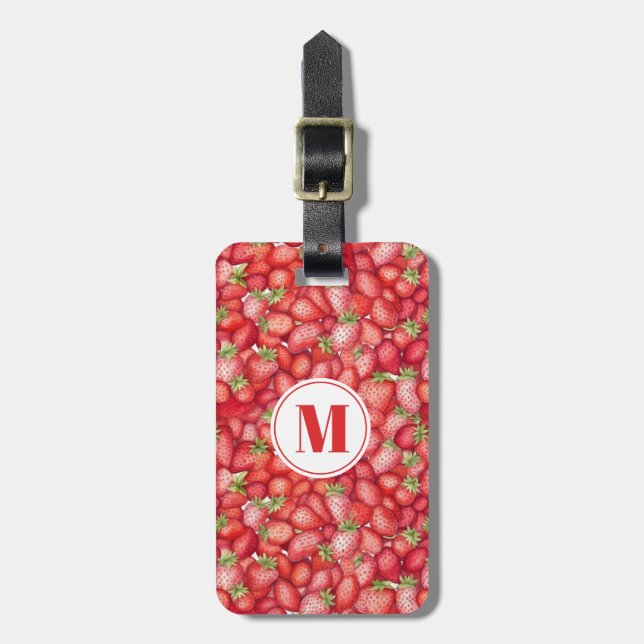 Niedliche Strawberry Gepäckmarke Gepäckanhänger (Vorderseite vertikal)