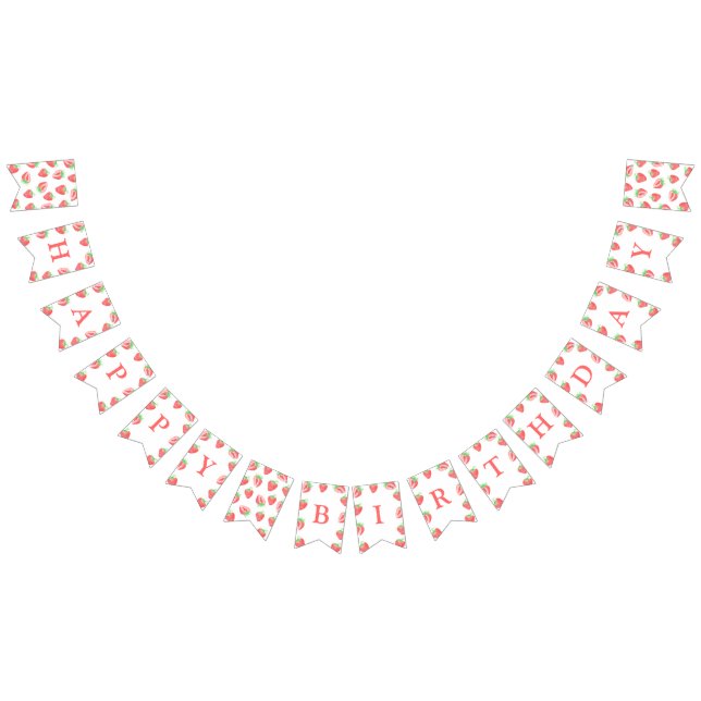 Niedliche Strawberry Happy Birthday Banner (Alle)