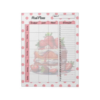 Niedliche Strawberry-Leckereien Notizblock