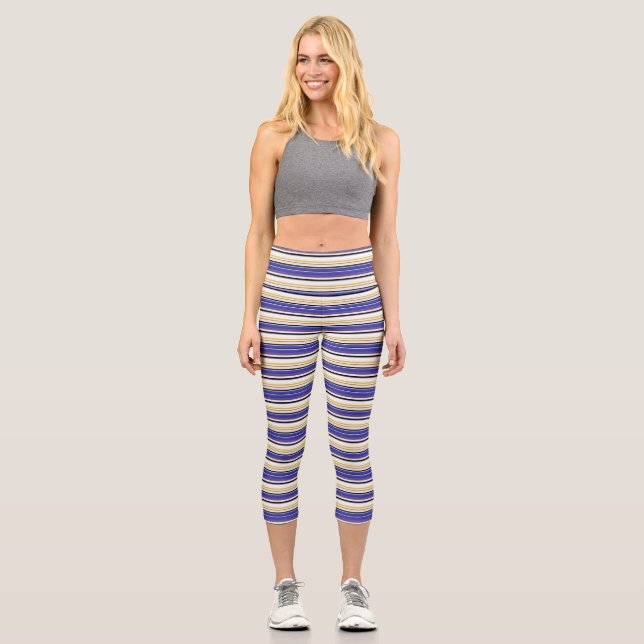 Niedliche Streifen Capri Leggings (Vorderseite)