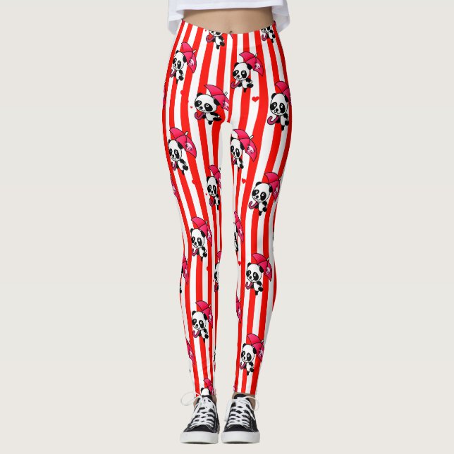 Niedliche Streifen Leggings (Vorderseite)
